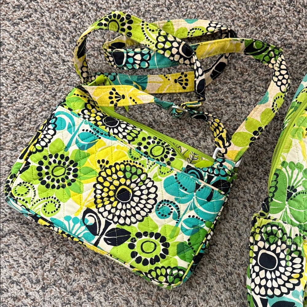 Vera Bradley Green and Blue Floral Bag - Picture 2 of 3